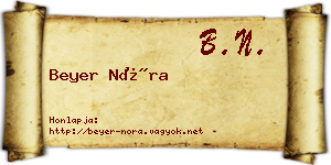 Beyer Nóra névjegykártya