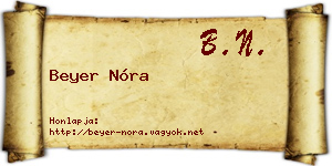 Beyer Nóra névjegykártya